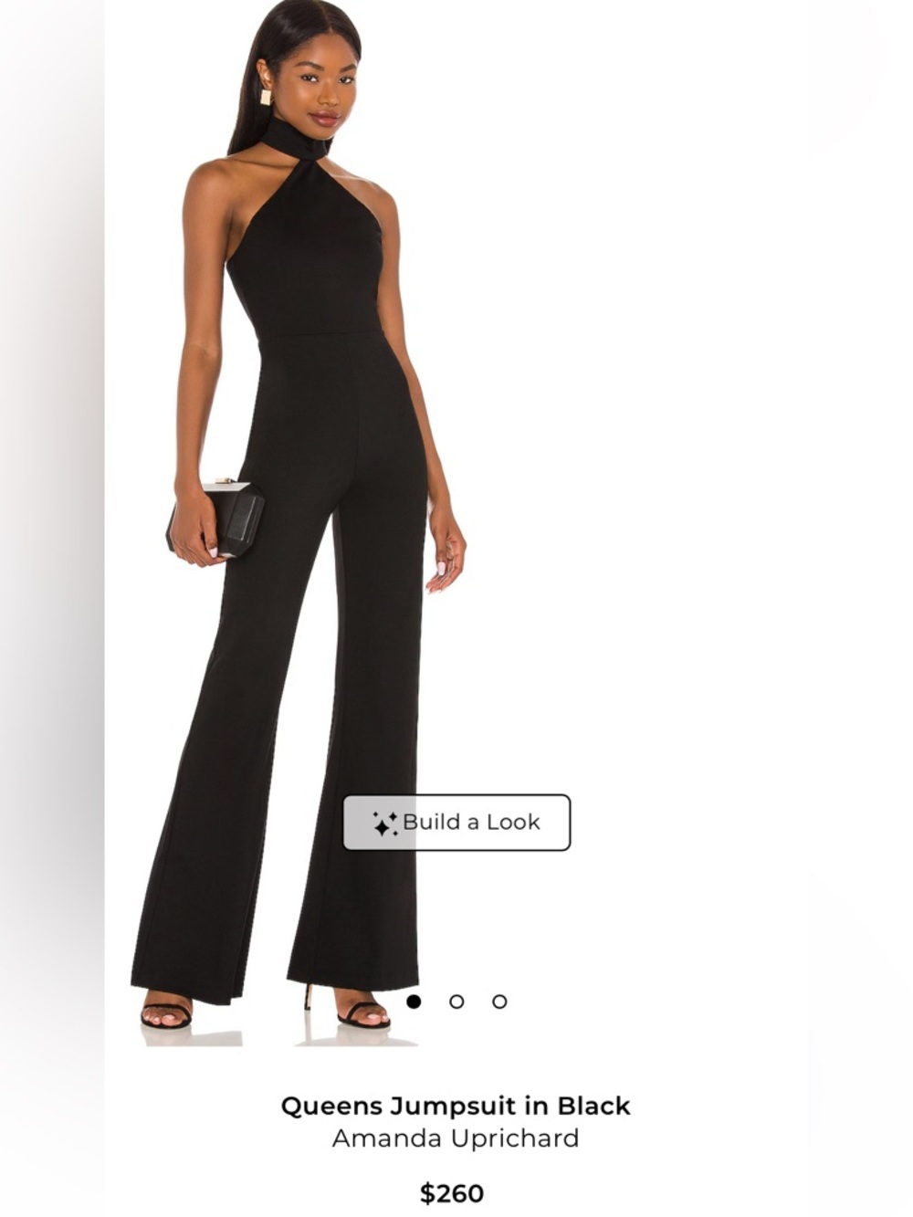 Amanda Uprichard Black One-Shoulder Wide-Leg Jumpsuit Size L